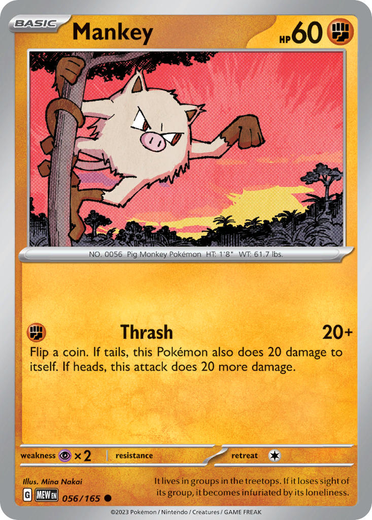 Mankey - 151 - 056/165 - Common