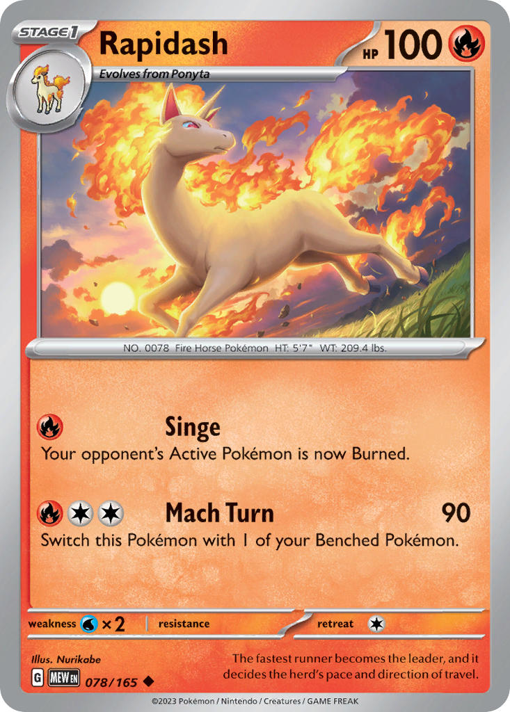 Rapidash - 151 - 078/165 - Uncommon