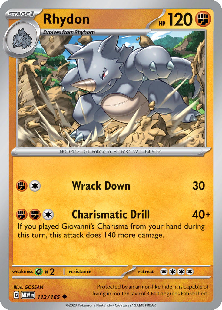 Rhydon - 151 - 112/165 - Uncommon