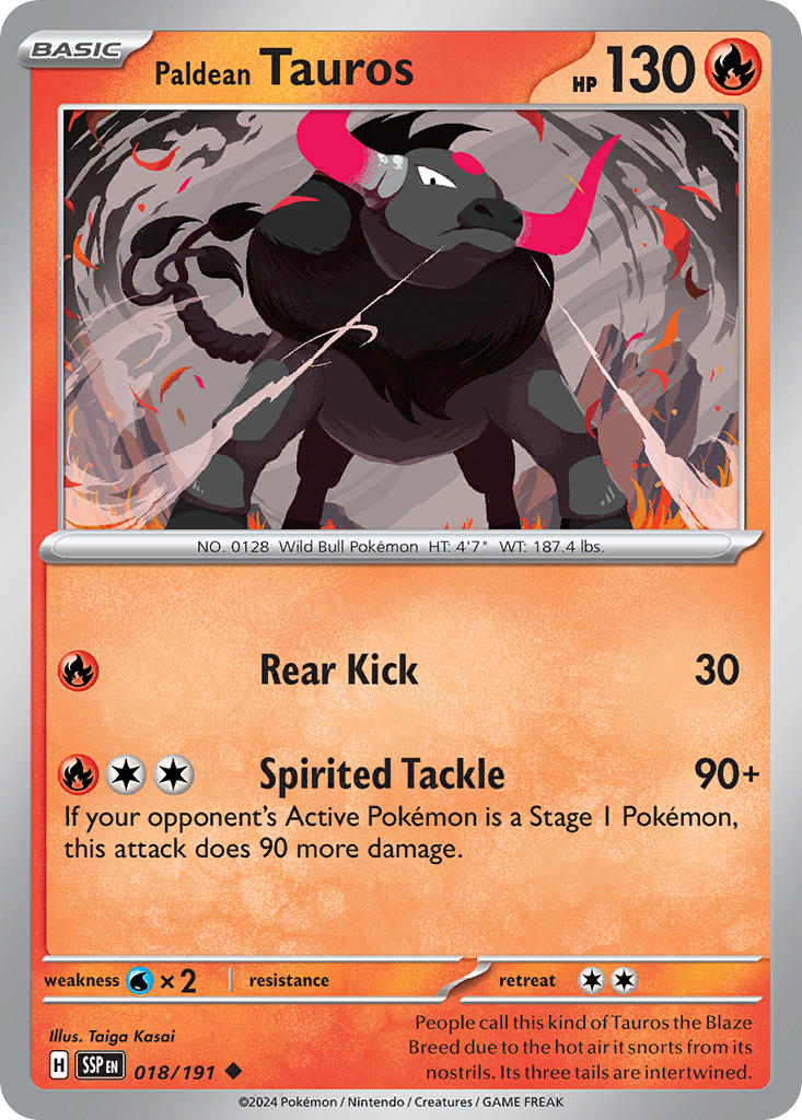 Paldean Tauros - Surging Sparks - 018/191 - Uncommon