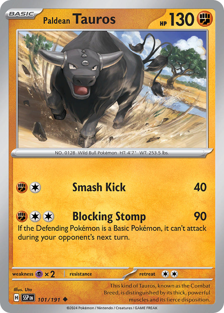Paldean Tauros - Surging Sparks - 101/191 - Reverse holo