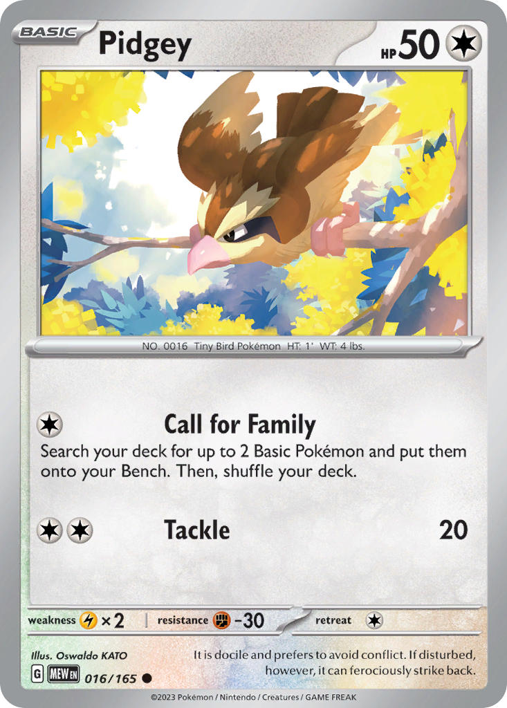 Pidgey - 151 - 016/165 - Common
