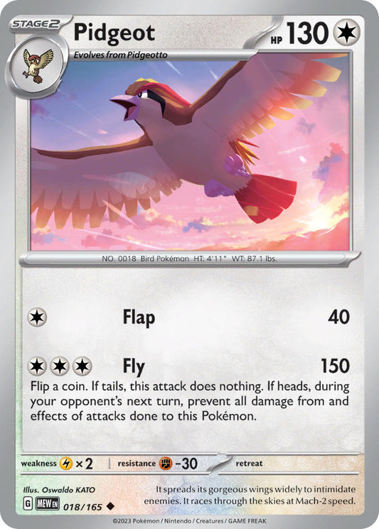 Pidgeot - 151 - 018/165 - Reverse holo