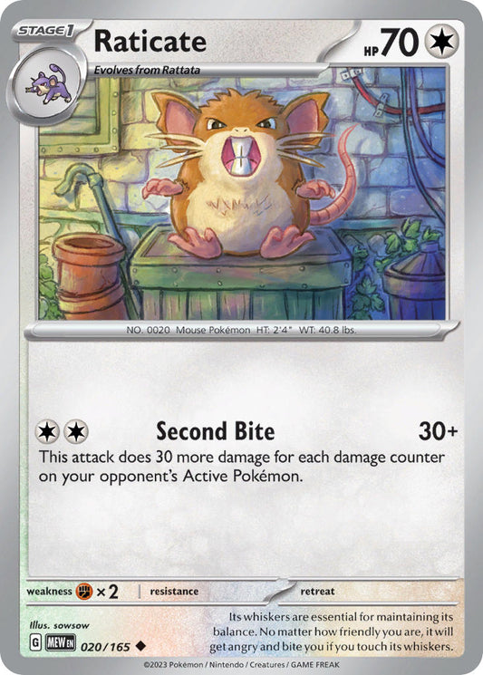 Raticate - 151 - 020/165 - Uncommon
