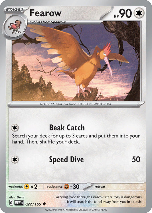Fearow - 151 - 022/165 - Reverse Holo