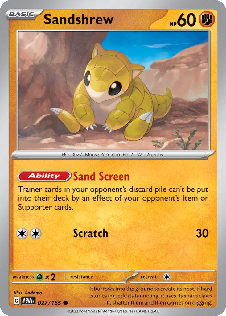 Sandshrew - 151 - 027/165 - Common