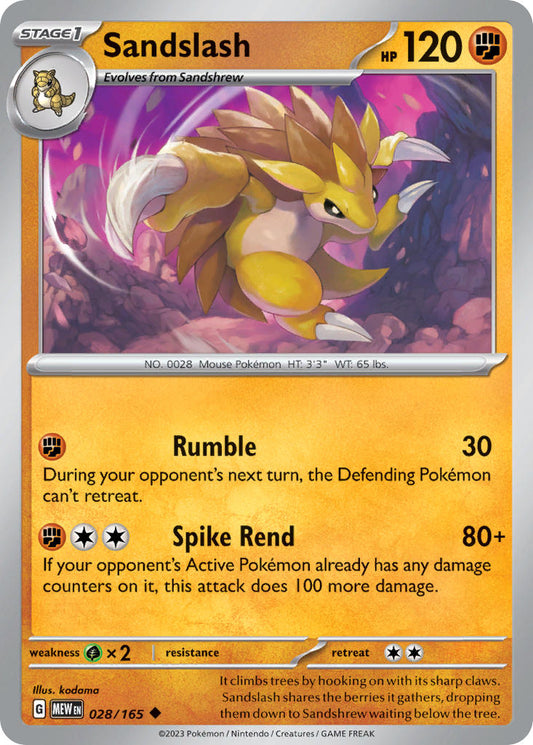 Sandslash - 151 - 028/165 - Uncommon