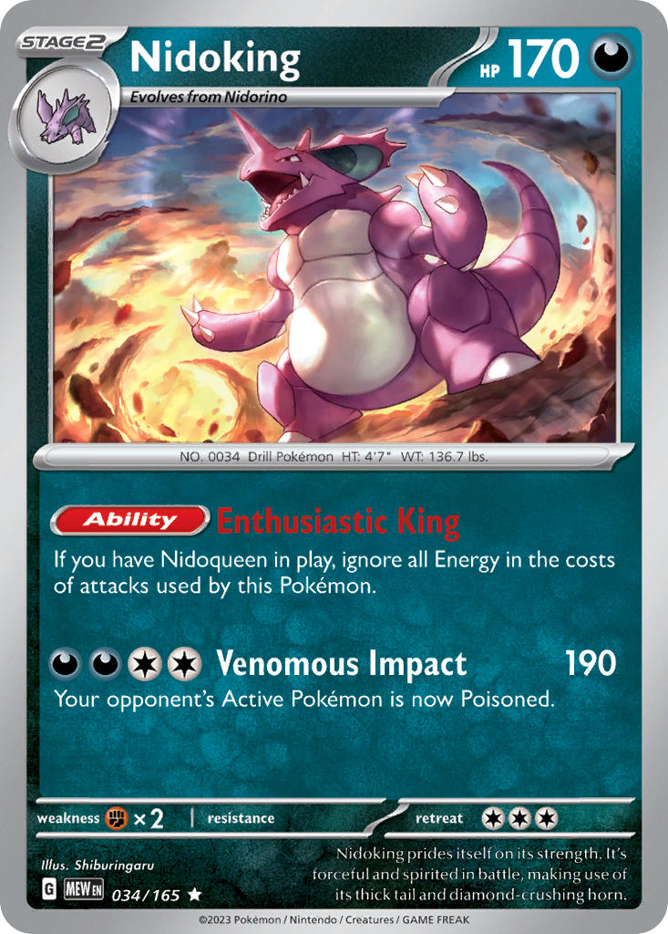 Nidoking - 151 - 034/165 - Holo
