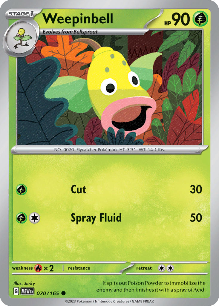 Weepinbell - 151 - 070/165 - Reverse holo