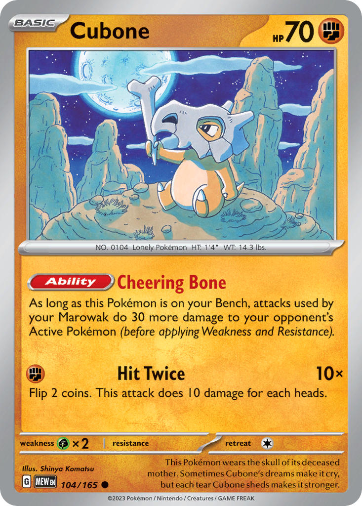 Cubone - 151 - 104/165 - Common