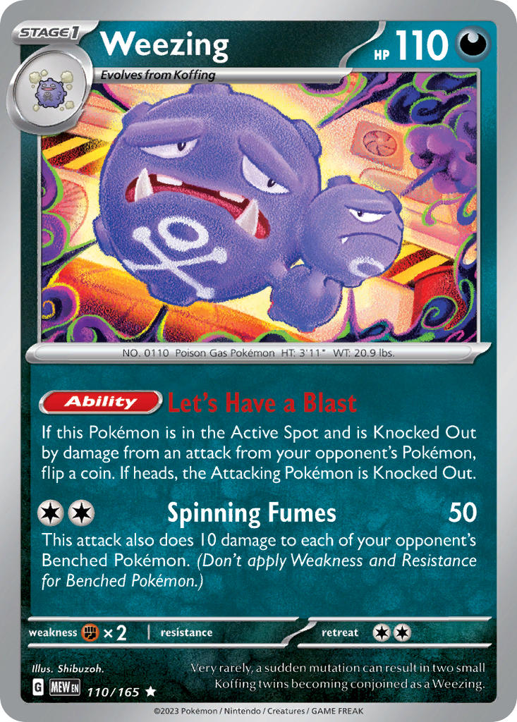 Weezing - 151 - 110/165 - Holo