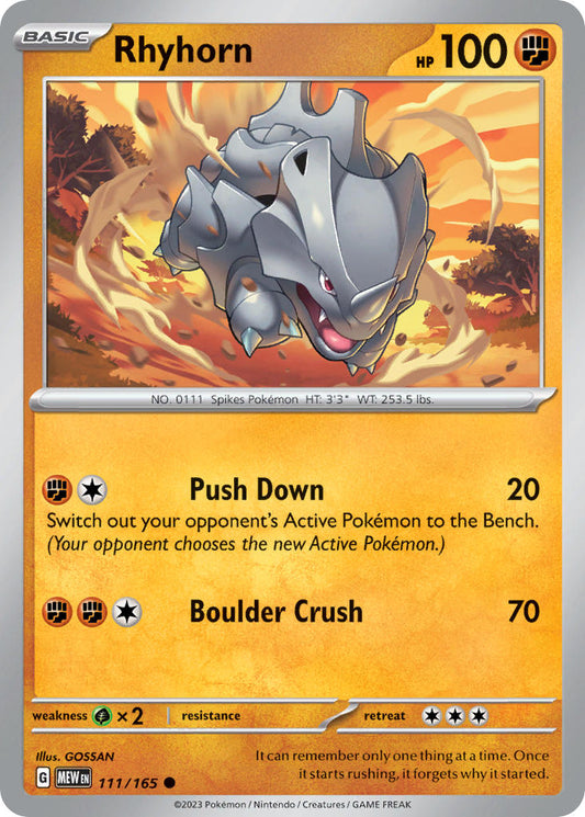 Rhyhorn - 151 - 111/165 - Common