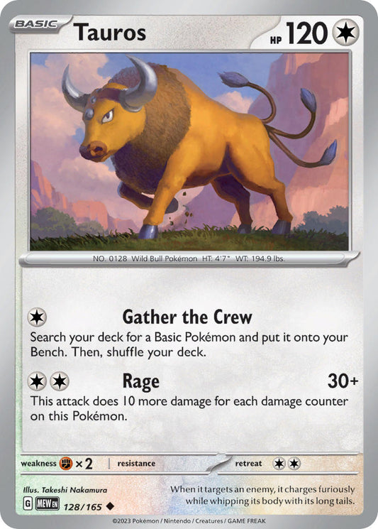 Tauros - 151 - 128/165 - Uncommon