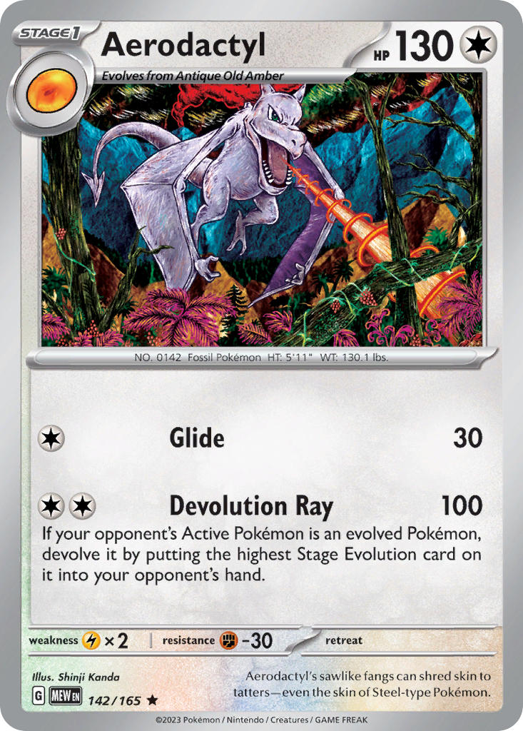 Aerodactyl - 151 - 142/165 - Holo