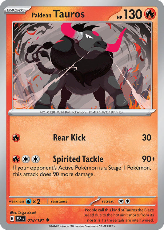 Paldean Tauros - Surging Sparks - 018/191 - Uncommon
