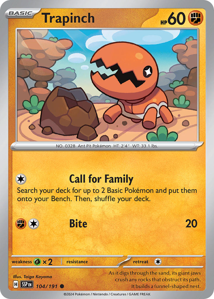 Trapinch - Surging Sparks - 104/191 - Common